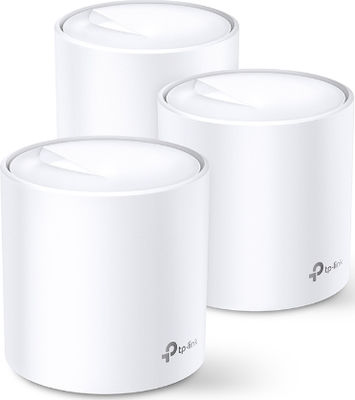 TP-LINK Deco X60 WiFi Mesh Network Access Point Wi‑Fi 6 Dual Band (2.4 & 5GHz) Triple KIt