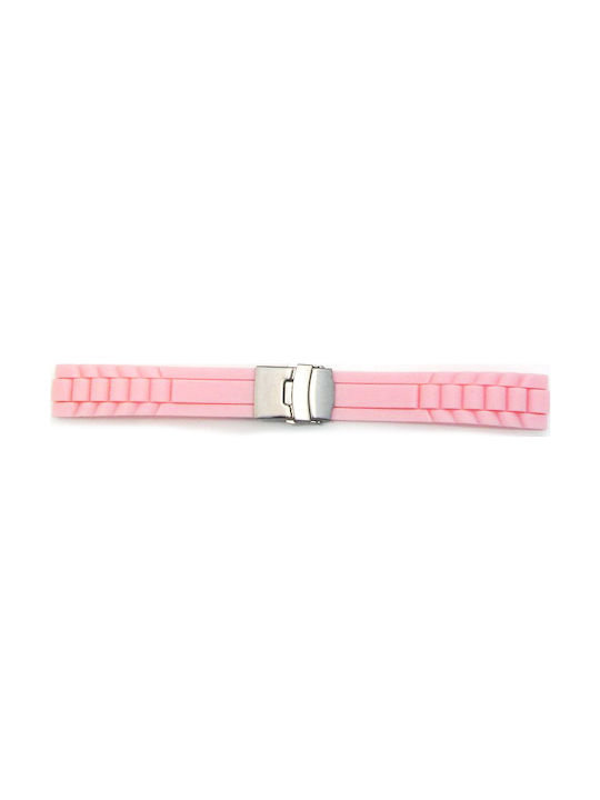 Rubber strap with curl Pink 20mm