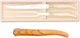 Claude Dozorme Laguiole Olive Wood Knife Set from Stainless Steel 2pcs