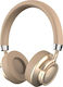 Havit F9 Ασύρματα Bluetooth On Ear Ακουστικά με 13 ώρες Λειτουργίας Χρυσά