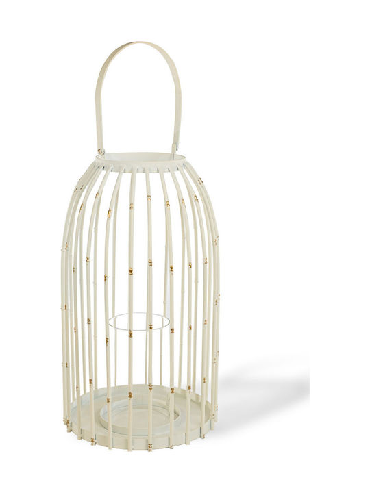 Lantern Metallic Λευκό 30x30x71εκ. 1pcs