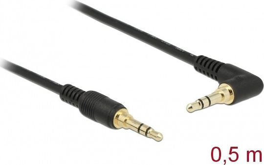 DeLock Καλώδιο Ήχου 3.5mm male - 3.5mm male Μαύρο 0.5m με Επίχρυσους Ακροδέκτες 85564