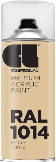 Cosmos Lac Spray Paint Premium Acrylic with Metallic Effect Ivory RAL 1014 400ml