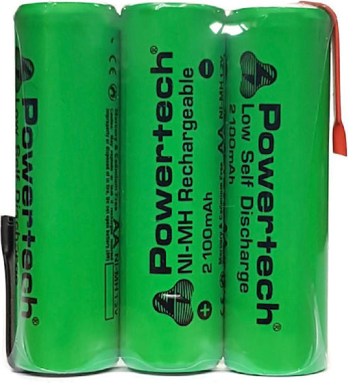 Powertech Επαναφορτιζόμενες Μπαταρίες AA Ni-MH 2100mAh 1.2V με Λαμάκι 3τμχ