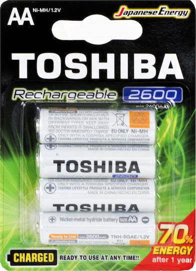 Toshiba Επαναφορτιζόμενες Μπαταρίες AA Ni-MH 2600mAh 1.2V 4τμχ