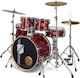 Millenium MX422 Standard Set Drum Set Red Lining