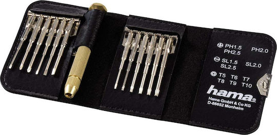 HAMA Κατσαβίδι με 12 Εναλλασσόμενες Μύτες Universal Mini Screw Driver Kit
