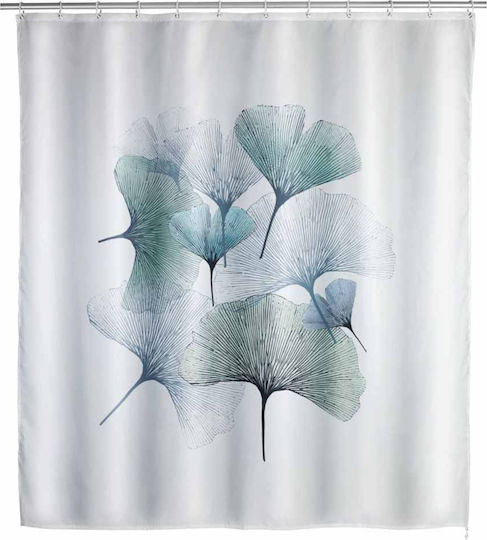Wenko Gingko Duschvorhang 180x200cm Hellblau