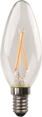 Eurolamp LED Lampen für Fassung E14 und Form C37 Warmes Weiß 806lm 1Stück