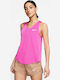 Nike Dri-Fit Breathe Cool Αμάνικη Γυναικεία Αθλητική Μπλούζα Φούξια