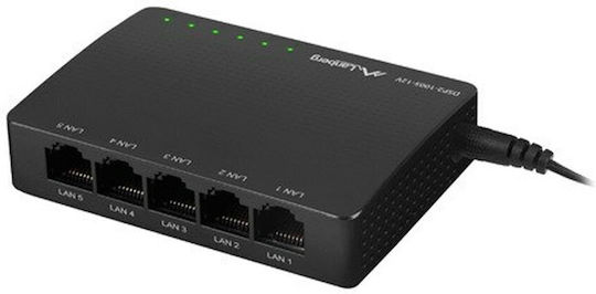 Lanberg DSP2-1005-12V Unmanaged L2 Switch με 5 Θύρες Gigabit (1Gbps) Ethernet