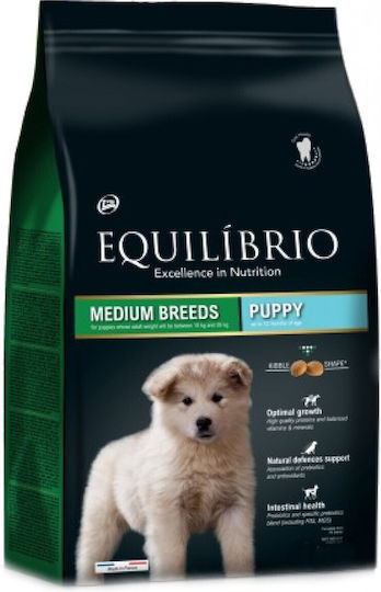Equilibrio Puppy Medium 2kg Hrană Uscată pentru Căţei de Rase Medii cu Pui și Orez