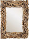 JKG Wall Mirror with Brown Wooden Frame 80x60cm 1pcs