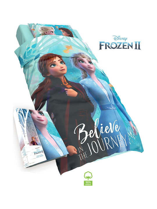 Dimcol Frozen Σετ Σεντόνια Μονά Βαμβακερά 982 Digital Print 245x165cm 2τμχ