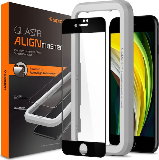 Spigen Full Face Tempered Glass Negru (iPhone SE 2022 / 2020 / 8 / 7)