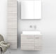 Orabella Solid Surface 70 Шкаф със Мивка & Огледало Д70xШ45xВ50см Сив