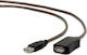 NG USB 2.0 Cable USB-A male - USB-A female Μαύρο 15m NG-AUSB15