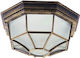 Vivalux Berlin Outdoor Ceiling Flush Mount E27 in Bronze Color 4265