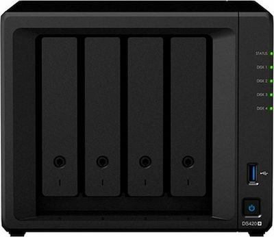 Synology DiskStation DS420+ NAS Tower with 4 Number of Spit for HDD/M.2/SSD and 2 Ethernet Port