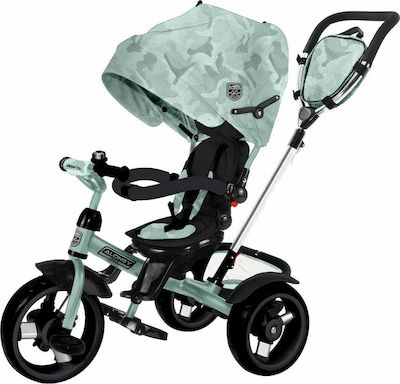 Kikka Boo Camouflage Kids Tricycle Convertible, With Storage Basket, Sunshade & Push Handle for 18+ Months Green