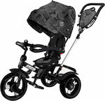 Kikka Boo Camouflage Kids Tricycle Convertible, With Storage Basket, Sunshade & Push Handle for 18+ Months Black