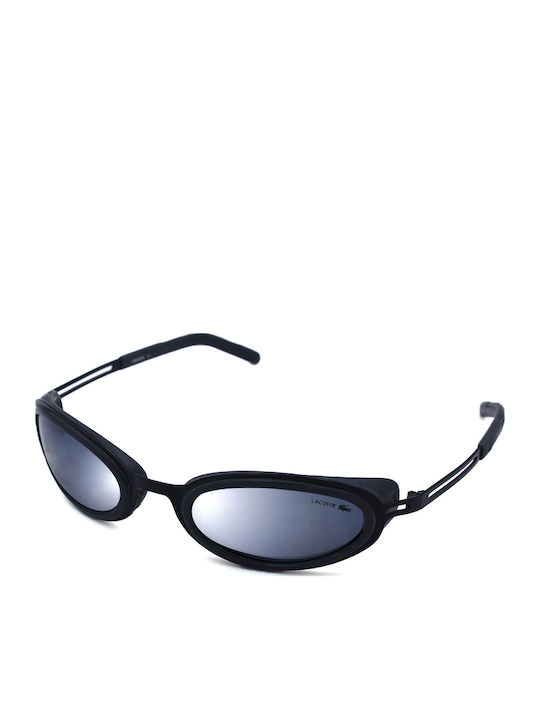 Lacoste Unisex Sunglasses with Black Plastic Frame and Silver Mirror Lens AV1423-F93