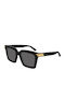 Bottega Veneta Women's Sunglasses with Black Plastic Frame and Black Lens BV1005S 001