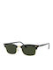 Ray Ban Clubmaster Square Unisex Sunglasses with Black Frame and Green Lens RB3916 130331