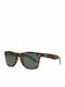 Zippo Men's Sunglasses with Brown Tartaruga Plastic Frame and Green Lens OB21-22