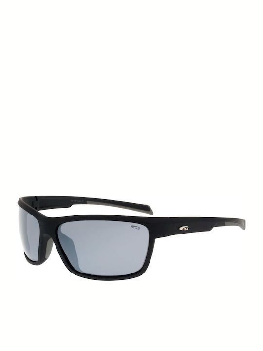 Goggle Hint Sunglasses with Black Plastic Frame and Black Lens E414-2P