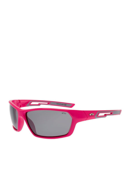 Goggle Jil+ Unisex Γυαλιά Ηλίου με Ροζ Κοκκάλινο Σκελετό και Γκρι Φακό