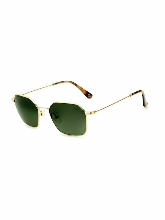 Etnia Barcelona Hudson Sunglasses with Gold Metal Frame and Green Gradient Lens