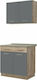 Dalila Kitchen Cabinet Set Wall & Floor Grey Oak / Grey 80x60x200pcs