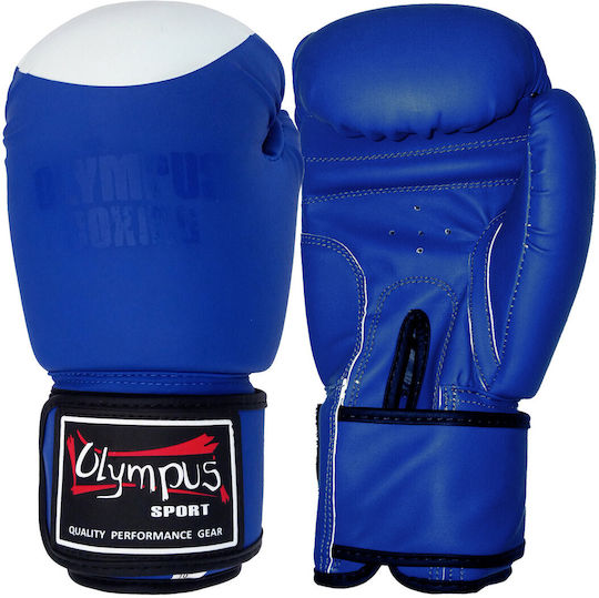 Olympus Sport Challenge Boxing Gloves made of Synthetic Leather for Match Blue