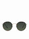 Meller Yster Sunglasses with Brown Metal Frame and Green Polarized Lenses