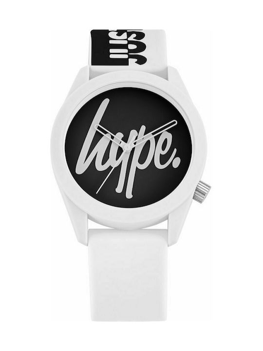Hype Uhr mit Weiß Kautschukarmband HYU026BW