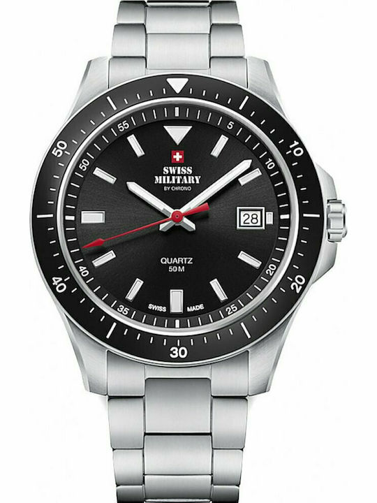 Swiss Military by Chrono Мъжки Часовник 42мм На Батерия Със Сребърна Метална Гривна