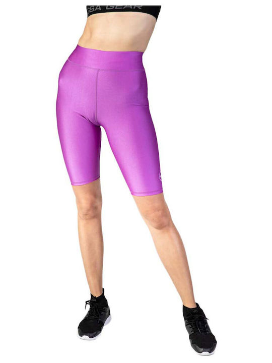 GSA Glow Up + Fit 17-2002 Women's Bike Training Legging Shiny & High Waisted Purple