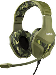 Konix Mythics PS-400 On Ear Gaming Headset with Connection 3.5mm Green