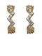 Rebecca Earrings made of Silver Gold Plated with Stones