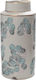 Espiel Decorative Vase Leaves Blue 18x18x40.5cm