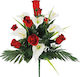 Marhome Buchet din Flori Artificiale Trandafir Red 52cm 1buc