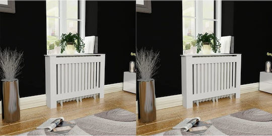 vidaXL Калориферен Капак от MDF Бял 112x19x81см 2 Бройки