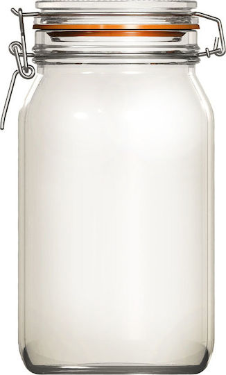 Uniglass Econ Vase Allgemeine Verwendung mit luftdichtem Deckel Glas Transparent 1500ml