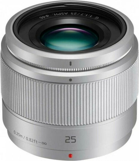 Panasonic Obiectiv Foto Crop Lumix G 25mm f/1.7 Fix pentru Montaj Micro Patru Treimi (MFT) Argintiu