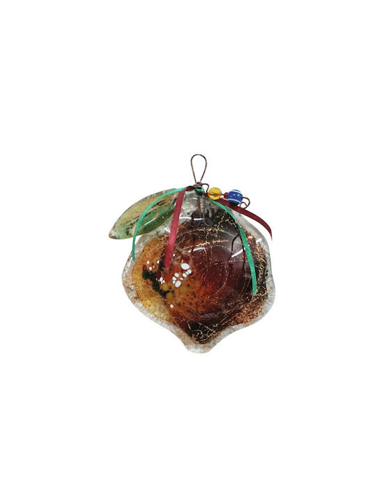 Marhome Hanging Lucky Charm Pomegranate Brown made of Glass 9x9cm 1pcs