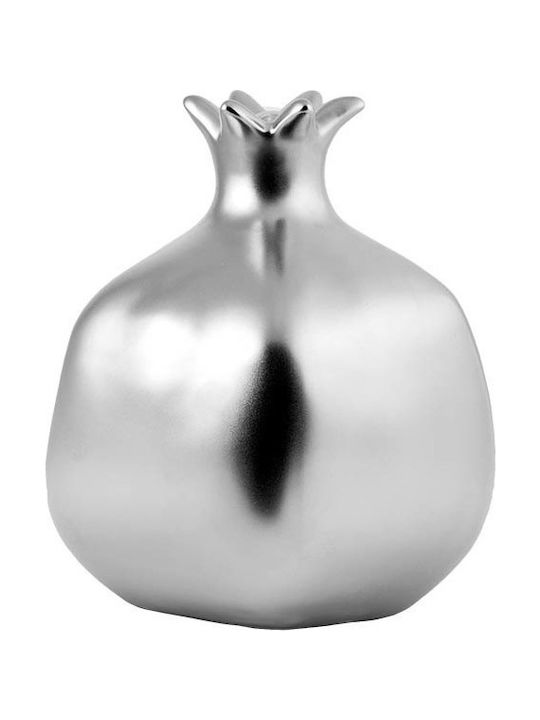 JK Home Decoration Tabletop Lucky Charm Pomegranate Silver Ceramic 14x20cm 1pcs