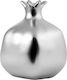 JK Home Decoration Tabletop Lucky Charm Pomegranate Silver Ceramic 14x20cm 1pcs