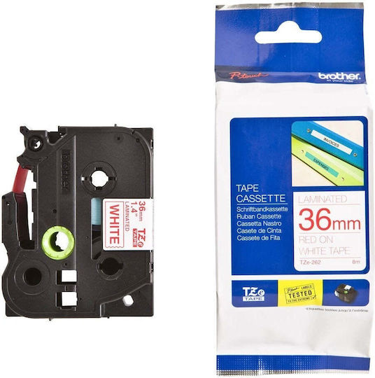 Brother TZe-262 Label Maker Tape 8m x 36mm in Red Colour Compatible with Brother TZe/TZ