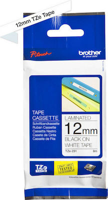 Brother TZe-231S Ταινία Ετικετογράφου 4m x 12mm σε Λευκό Χρώμα